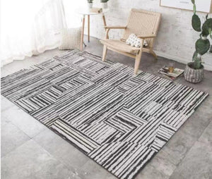 Alfombra moderna para living y dormitorio, lisas, antideslizante y de fácil limpieza, 100% poliéster. Modelo Buco61.